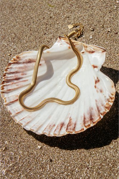 CAPO by Aytaç Yamaç 45cm 8mm - Gold Thick Snake Chain Steel Necklace