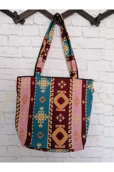 anne moda ankara Geantă cu model Kilim țesut