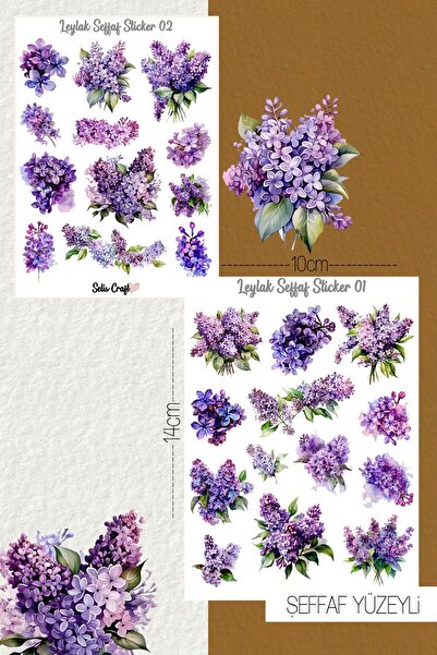 SelisCraft Leylak Temalı Şeffaf Sticker Seti 01-02 Ajanda Planlayıcı Bullet J...