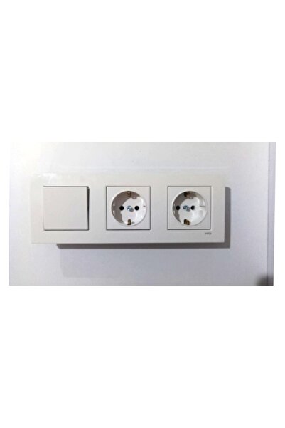 VİKO Viko Karre Beyaz 3lü Set Anahtar Topraklı Priz Topraklı Priz