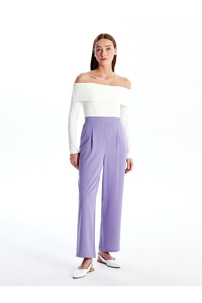 LC Waikiki Comfortable Fit Women's Trousers with Elastic Waist