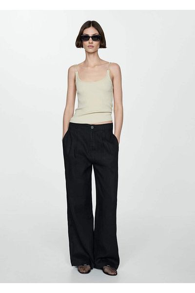 MANGO Woman Pantaloni Wideleg 100% in