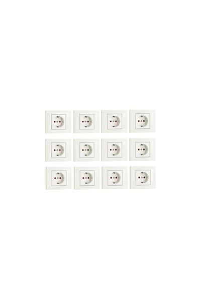 OVİVO 12 قطعة من مقبس الأرض المحمي للأطفال من جرانو باللون الأبيض