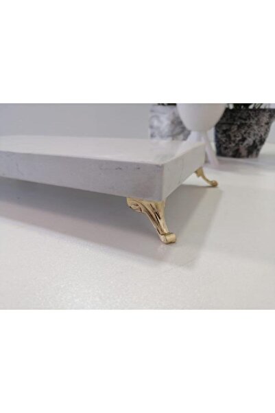 Başakmarble Quartz Marble Presentation Rack with Gold Feet (25X12 CM)