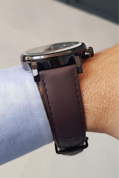 Daniel Klein Exclusive New Model Brown Leather Strap Functions Active Black Case Men's Wristwatch