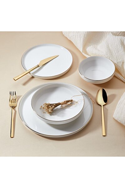 MEA CONCEPT 24 Parça Pure Gold Bone Porselen Yemek Takımı