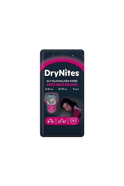 DryNites 8-15 Yaş 9 Adet Large Kız Gece Külotu
