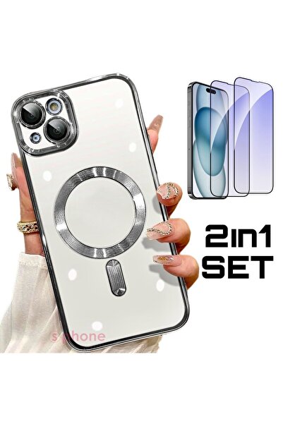 Gritty iPhone 15 Kılıf Kamera Mercek Korumalı Magsafe Manyetik Şarjlı + Nano ...