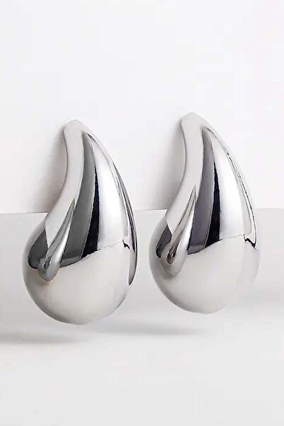 Dia Collet أقراط فضية اللون على شكل قطرة دمعة