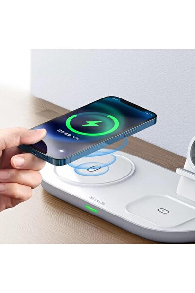 Mcdodo Ch-7062 3in1 15w Type-c Çoklu Magsafe Tws Kulaklık -watch-telefon Dock Şarj Unitesi Beyaz