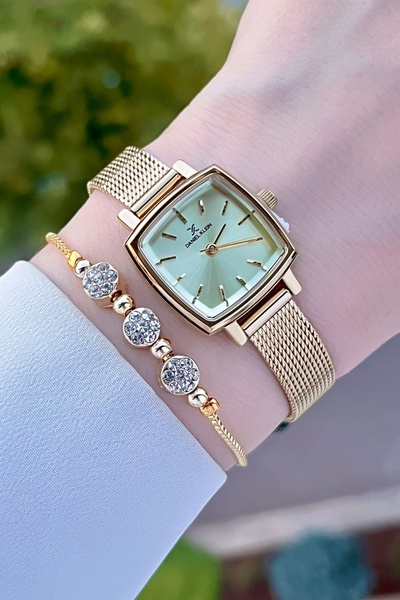 Daniel Klein Kadranı Altın Kordonu Altın Renk Ayarlanabilir Kordonlu Kadın Ko...