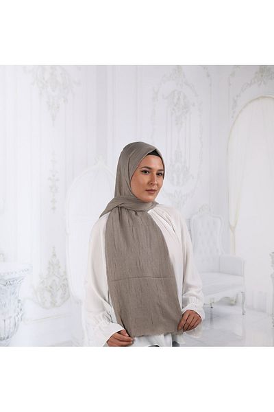 SpecialScarf Hijab Fashion BAMBOO CRASH SHWAL LIGHT GRAY COLOR