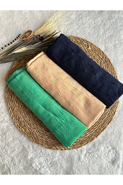 Avzen Set de 3 șal Kraș din bambus Benotton Green, crem, bleumarin