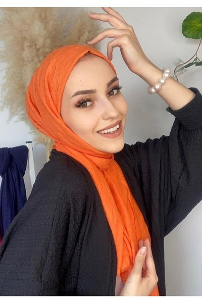 HAR-UM Ticaret شال نسائي من الخيزران باللون البرتقالي