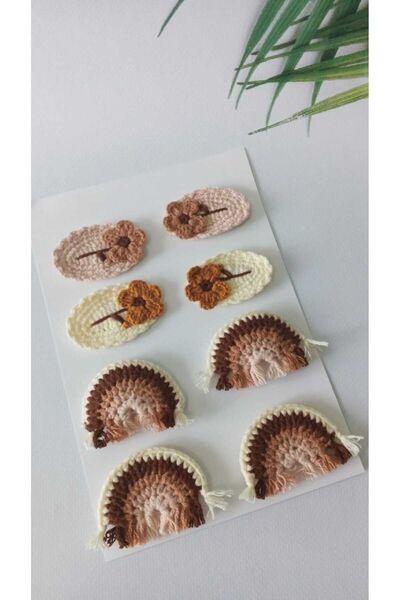 Kadın Girişimciler Atölyesi Set de 8 catarame cu închidere cu snap tricotat m...