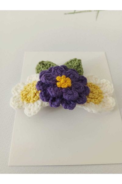 Kadın Girişimciler Atölyesi Messenger de primăvară în păr cu cataramă cu snap floral (6 cm)