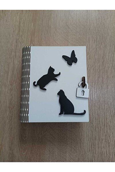 Şirin Lazer Διακοσμητικό Βιβλίο Γάτας σε Λευκό Χρώμα - Δώρο Κουμπαράς σε Σχήμ...