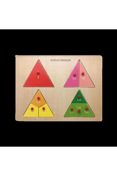 Bubu Wooden Triangle Fractions - This Child Puzzle Frame