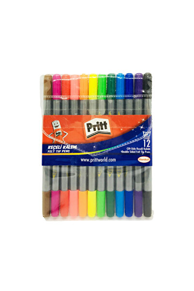 Pritt قلم ذو طرفين 12 لونًا