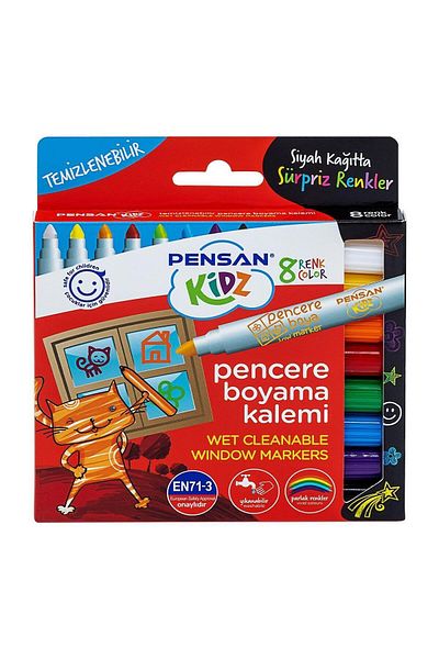 Pensan Markör Kidz Cleanable 8 Colors Window