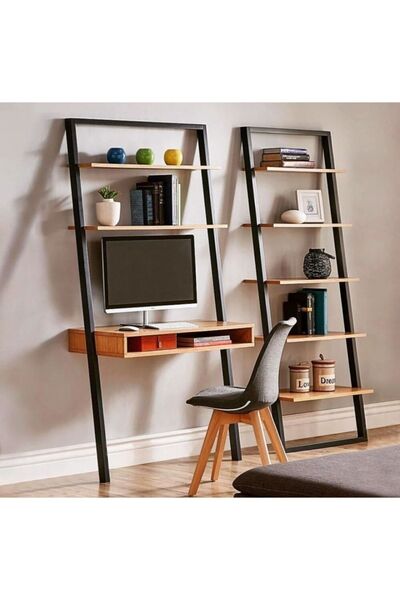Arzu Wood Ahşap Kitaplık & Duvar Rafı & Bilgisayar Dolabı