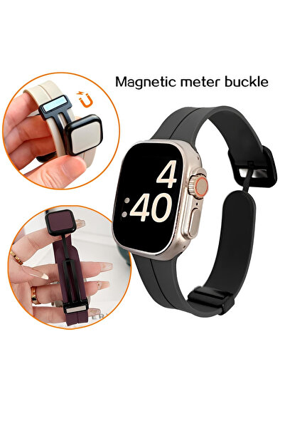 Favors Apple Watch 1/2/3/4/4/5/6/7/8/8/9/Se/Ultra/Ultra2 Compatible 42-44-45-49mm Silicone Band with Magnet