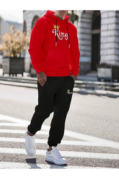 CLASSY.MODA 2-Piece Nakiş Hooded Tracksuit Set - TWO Thread Raster