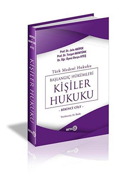 Beta Yayınları Türk Medeni Hukuku 1 Cilt Kişiler Hukuku