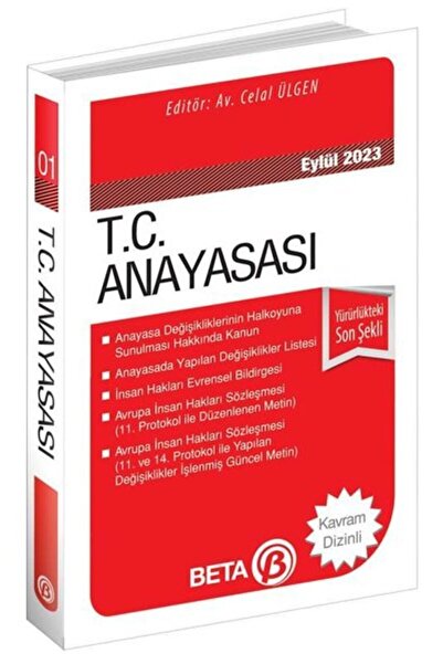 Beta Yayınları T.C. Anayasası Eylül 2023 - Yürürlükteki Son Şekli