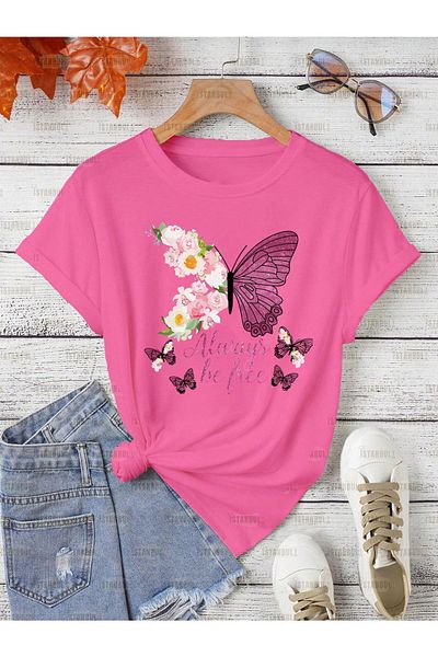 EFFRENATU Unisex Oversize χαριτωμένο μπλουζάκι με στάμπα