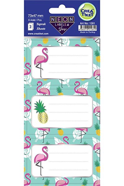 CREA Tıket 1281-defter Etiket Flamingo