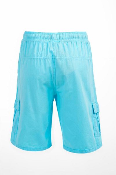 Miami Beach Unisex λινό σορτς - μέντα, τσέπες Cargo και ελαστική μέση, 100% βαμβάκι
