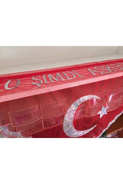 GÜVEN Σάλι Στρατού Είναι τώρα Σάλι Στρατού Γυαλιστερό μισοφέγγαρο