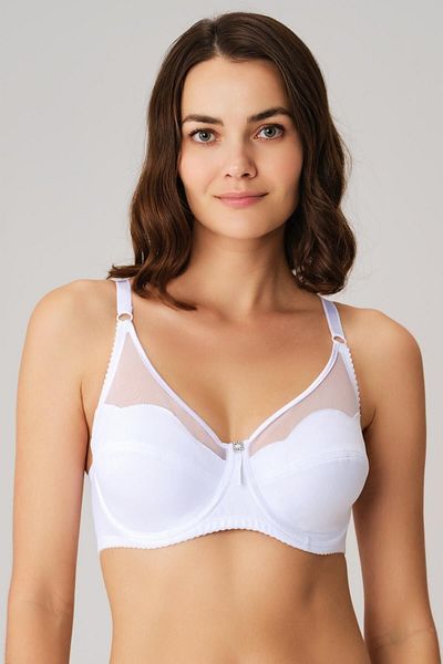 Anıl Lingerie Sutien de reducere minimizator de întărire fără suport din tul cu sârmă albă pentru femei 3525