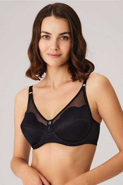 Anıl Lingerie Women's Black Underwire Tulle Unsupported Compressor Minimizer Bra 3525