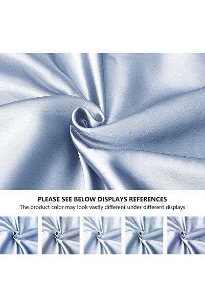Tinybabyconcept Натуральна бавовняна сатинова тканина з шовковою текстурою, дихаюча, довга наволочка 50x135 см, з прихованою блискавкою, синя