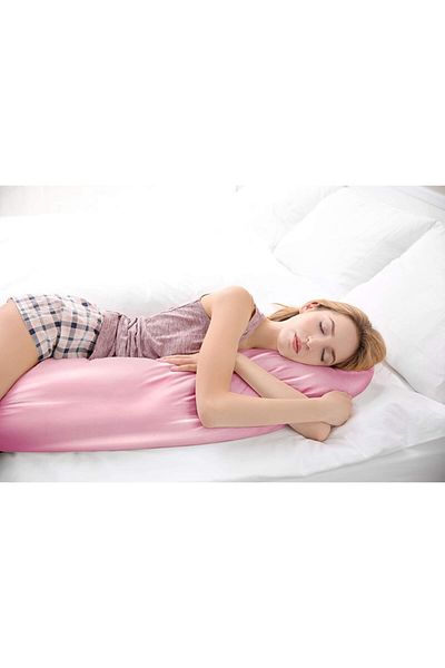 Tinybabyconcept كيس وسادة من الحرير الطبيعي المصنوع من القطن الساتان 1st جودة حبة سيليكون شغل وسادة 50x135 سنتيمتر