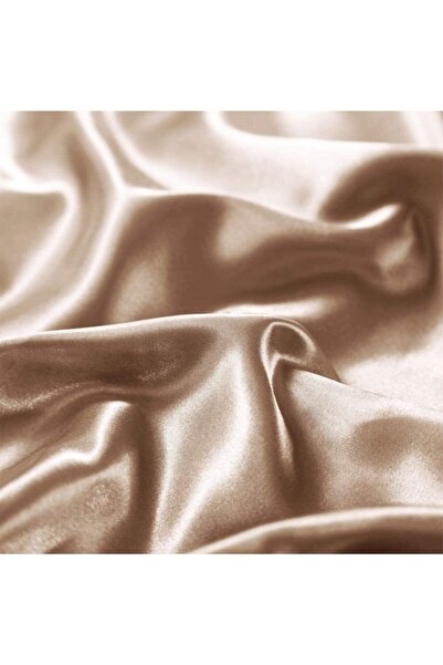 Tinybabyconcept Cotton Satin Double Duvet Cover Set 4 Pieces Silk Textured Beige 160X220 cm Elastic Sheet