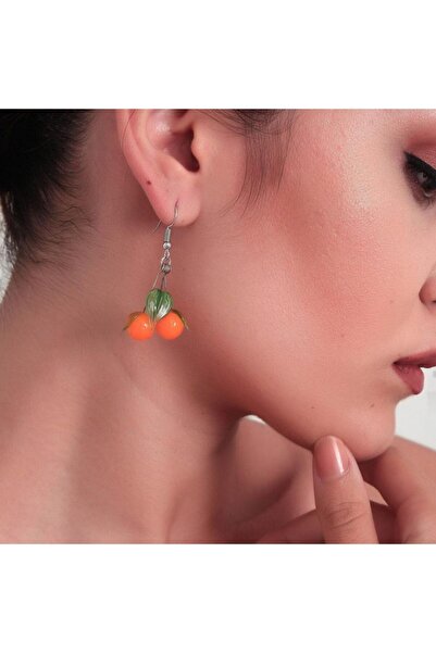 Atölye Şems Murano Cam Portakal Küpe