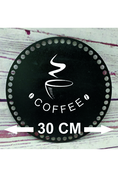 şamaksesuar Coffee Written Black Single Face Wooden Mdf Basket Tray - 3 Mm, 3...
