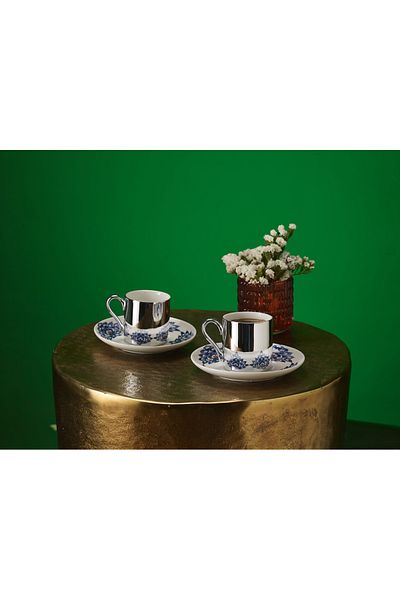 Paşabahçe Iznik Silver Porcelain 2-Piece Cup Set - 1 PC