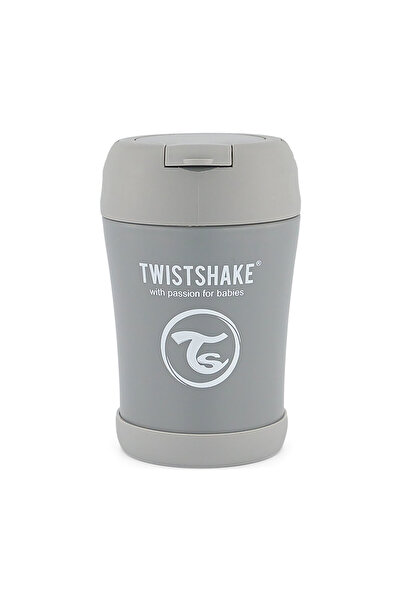 Twistshake ترمس طعام رمادي 350 مل، ترمس طعام للأطفال مع ملعقة، ترمس مع ملعقة