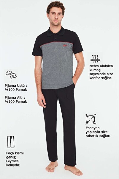 Mod Collection - Erkek Siyah Pijama Takımı