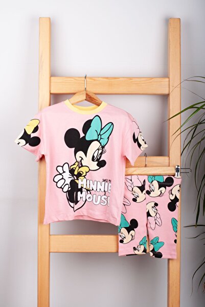 Minnie Mouse Baskılı Şortlu Kız Çocuk Takım
