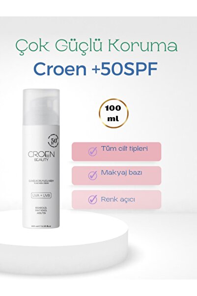 Croen Beauty Koruyucu Güneş Kremi Uva + Uvb Spf +50 Çok Yüksek Koruma 100 Ml