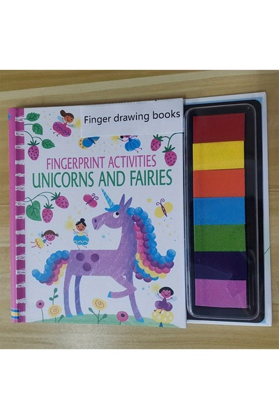 Choice Fingerprinting Book with Rubber Stamp Ink Pad Activities Doodling Book Animal Garden DIY Craft Toy