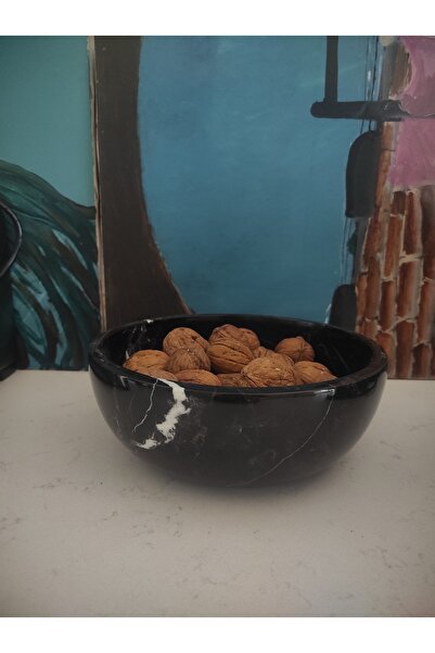 Zeybek Marble Λευκό Μαρμάρινο Μπολ - Με Διακοσμητικό Πιάτο