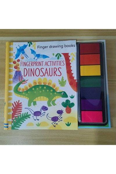 Choice Fingerprinting Book with Rubber Stamp Ink Pad Activities Doodling Book Animal Garden DIY Craft Toy