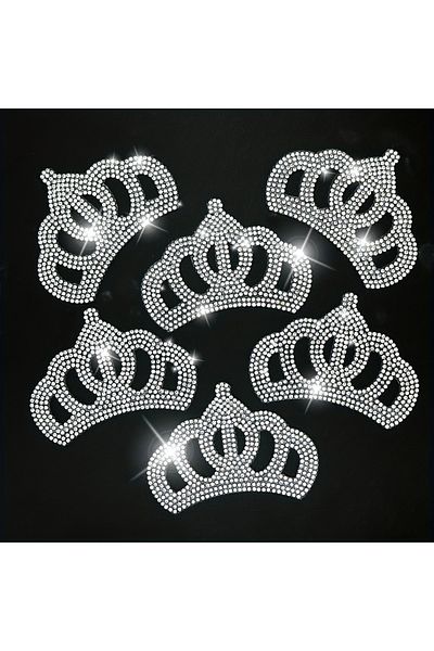 Change Tutto 4pcs Rhinestones Patches Iron On Hot Fix Motif Crown Glass Hot fix Women Crystal Bride Wedding Dr...