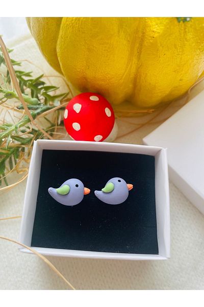 1PARÇAMAVİ Non-perforated Ear Children's Earrings - Transparent Invisible and Clip